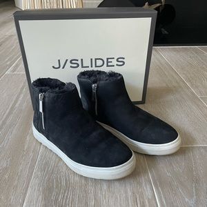 J Slides poppy booties